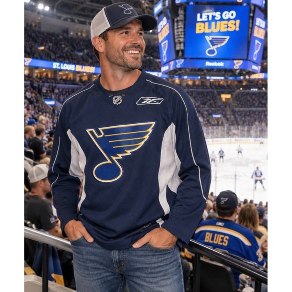 Reebok St Louis Blues NHL Hockey Jersey Adult Large Unisex Navy Blue Official